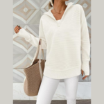 PRETTYGARDEN Women's Quarter Zip Sweater