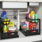 REALINN Under Sink Organizer - 2 Pack Pull-Out Storage.