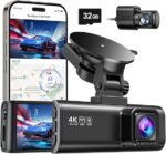REDTIGER 4K Dash Cam with Wi-Fi GPS, 32GB Card, Night Vision, 170° Wide Angle