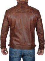 Decrum Real Leather Jacket Men - Motorcycle Black and Brown Leather Jacket