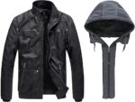 Wantdo Men's Faux Leather Motorcycle Jacket