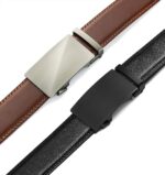 CHAOREN Men 2-Pack Leather Ratchet Belt ,Customizable Fit(35mm)