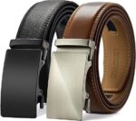 CHAOREN Men 2-Pack Leather Ratchet Belt ,Customizable Fit(35mm)