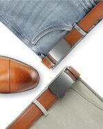 CHAOREN Men's Leather Ratchet Belt (35mm) - Customizable Fit, Effortless Style.