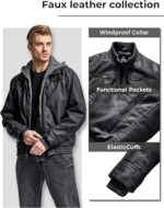 Wantdo Men's Faux Leather Motorcycle Jacket