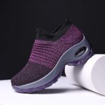 Women's Mesh Slip-On Walking Shoes - Air Cushion Platform Sneakers