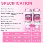 Sowume Adjustable Roller Skates with Glowing Wheels for kids