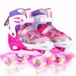Sowume Adjustable Roller Skates with Glowing Wheels for kids
