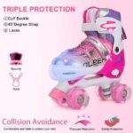 Sowume Adjustable Roller Skates with Glowing Wheels for kids