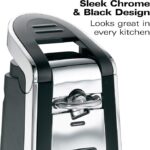 Hamilton Beach can opener, easy push lever, no sharp edges.