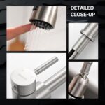 WEWE Brushed Nickel Single Handle Pull-Down Kitchen Faucet