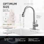 WEWE Brushed Nickel Single Handle Pull-Down Kitchen Faucet