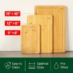 Bamboo Wooden Cutting Board Set for Meal Prep.