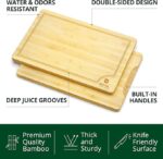Bamboo Wooden Cutting Board Set for Meal Prep.