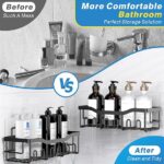 5-Pack Adhesive Shower Caddy, Rustproof, No-Drill Storage.