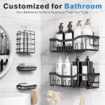 5-Pack Adhesive Shower Caddy, Rustproof, No-Drill Storage.