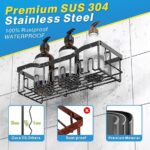 5-Pack Adhesive Shower Caddy, Rustproof, No-Drill Storage.