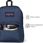 JanSport SuperBreak Backpack - Durable, Lightweight, Black, with Organizer.